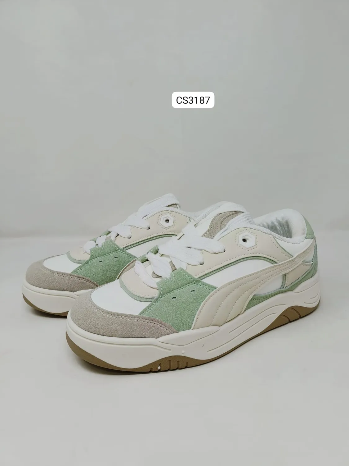 Platform Court Low in Sage & Cream