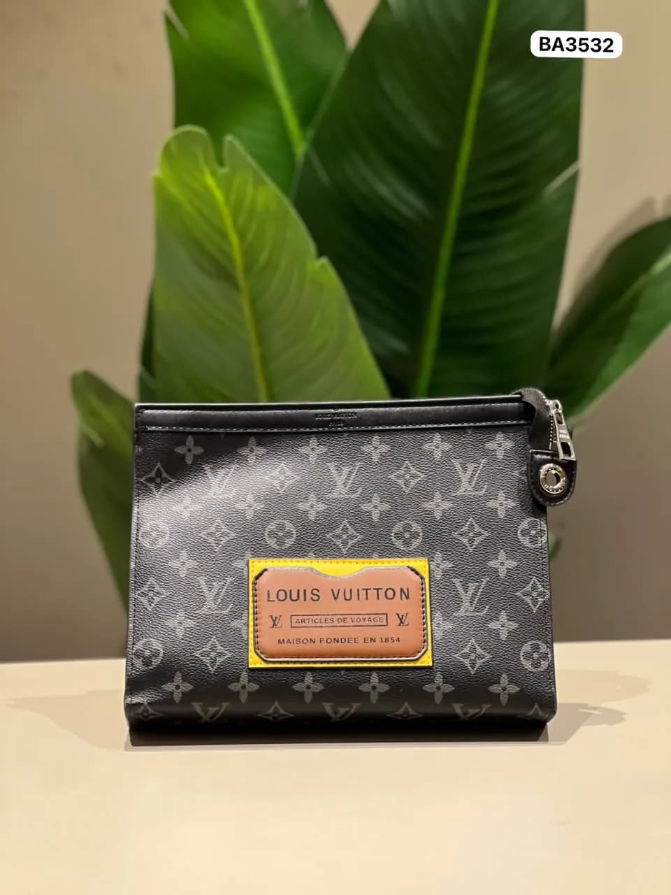Monogram Pouch in Graphite
