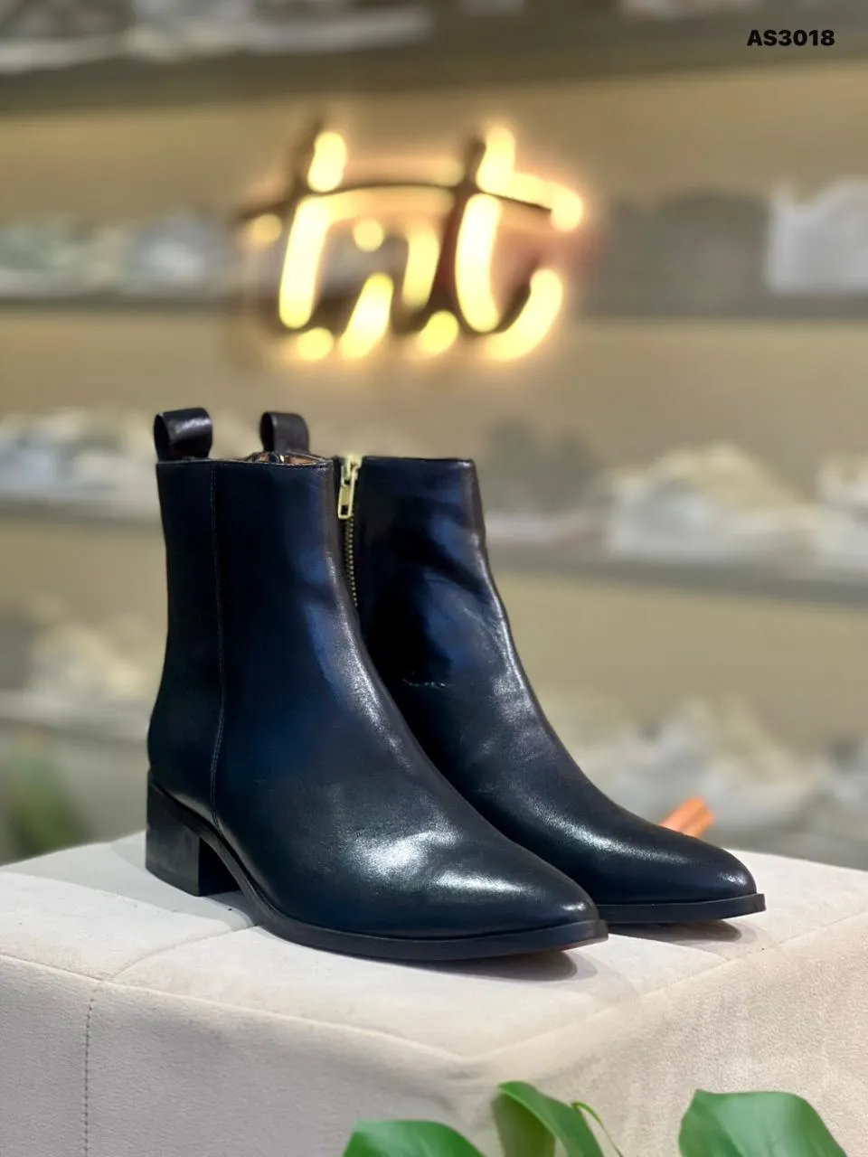 Zip Ankle Boot in Black (AS3018)