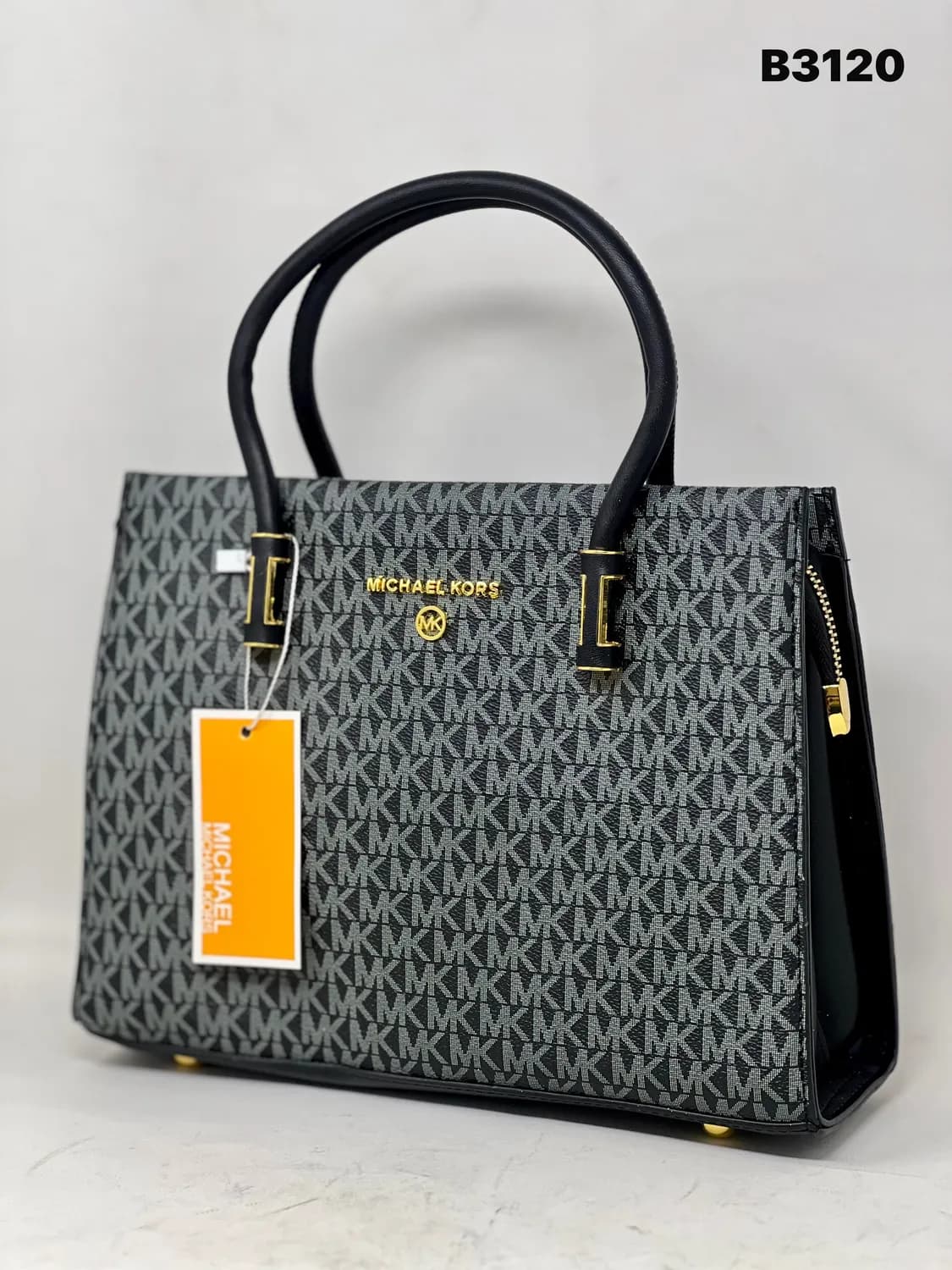 Monogram Satchel in Grey