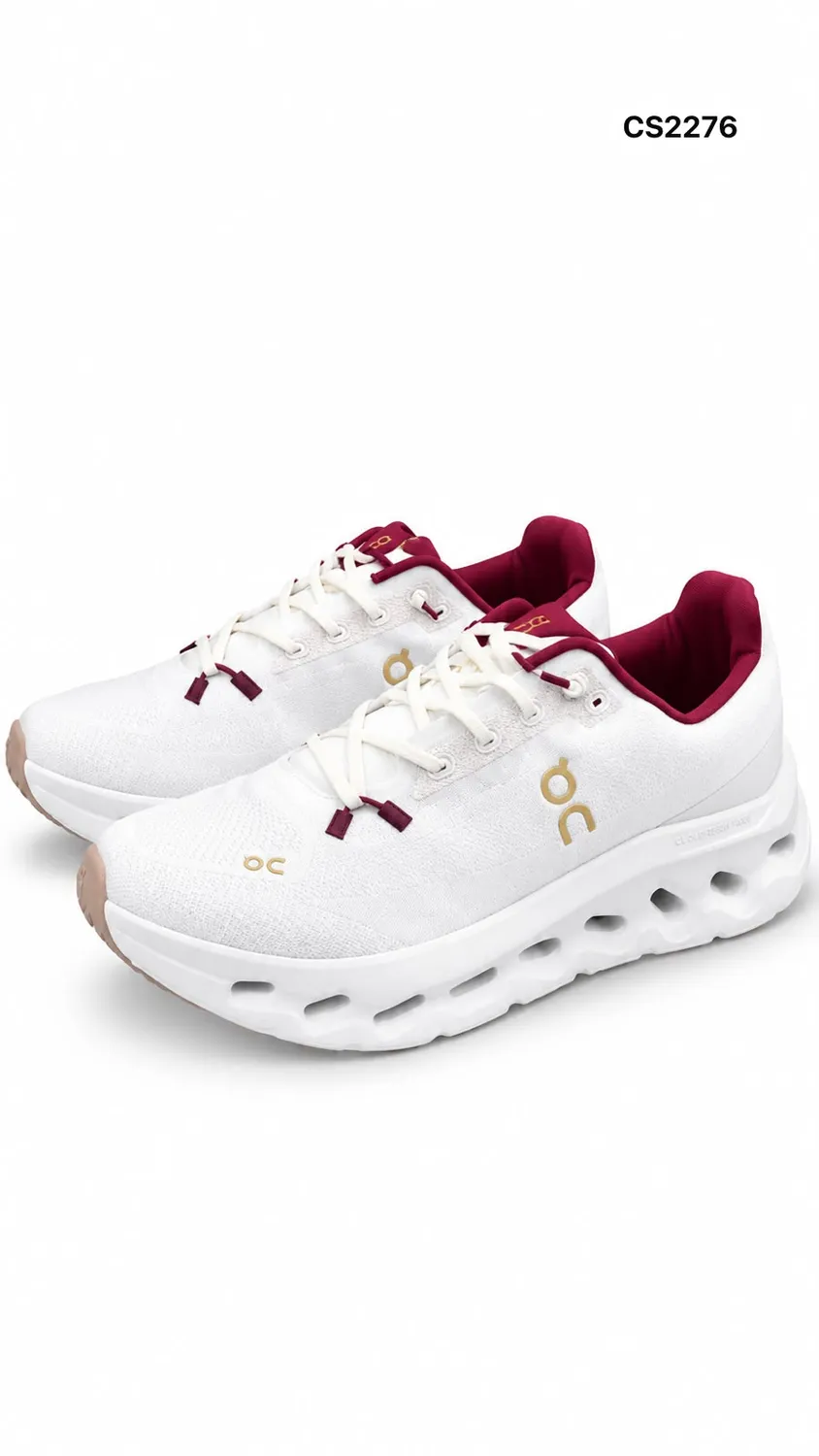 Cloud Runner in White & Burgundy