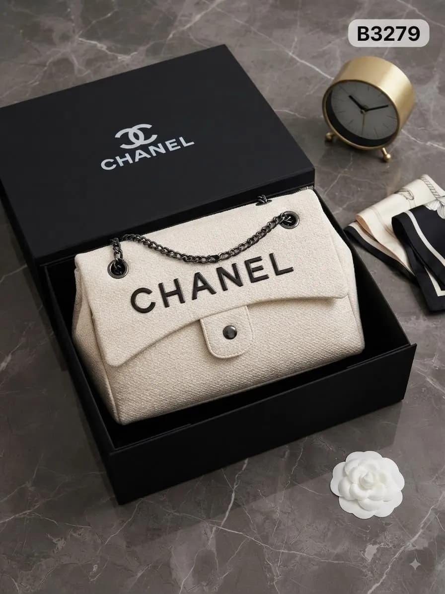 Quilted Flap Bag in Cream