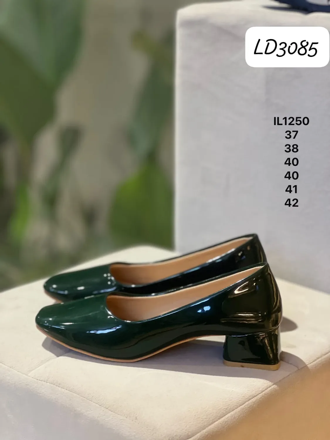 Patent Block-Heel Pump in Emerald