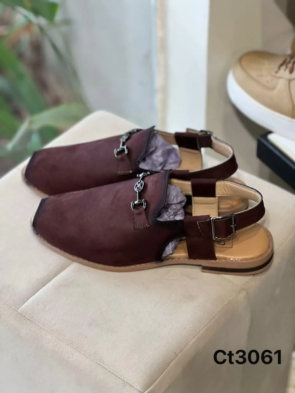 Bit Slingback Sandal in Maroon