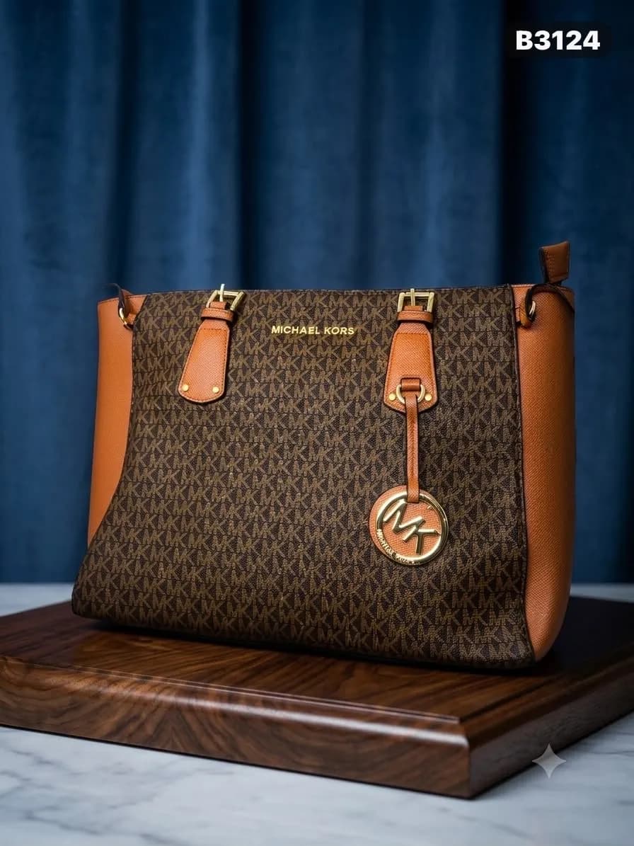 Monogram Satchel in Brown & Tan (B3124)