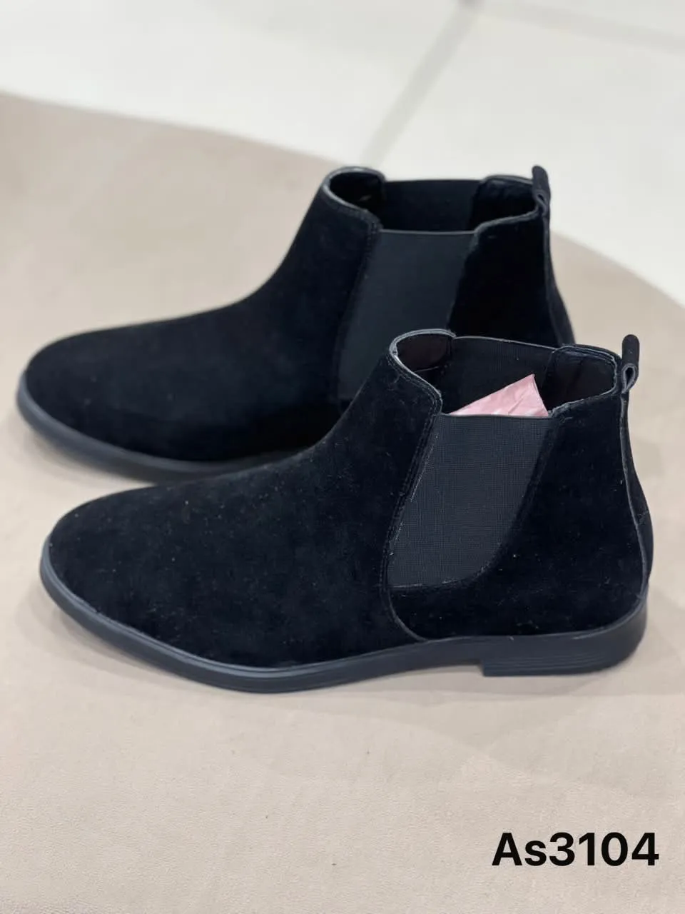 Suede Chelsea Boot in Black (AS3104), view 1