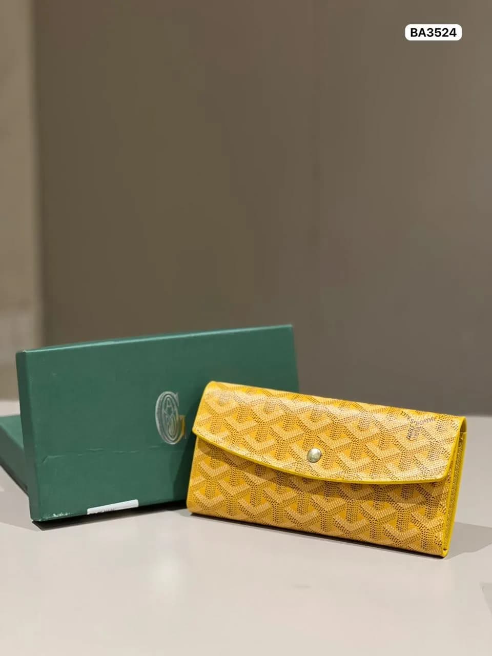 Chevron Print Wallet in Mustard
