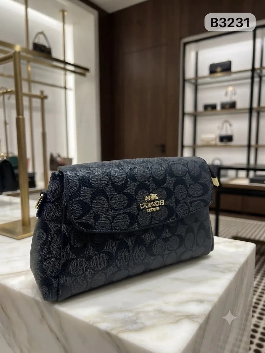 Logo Flap Bag in Navy
