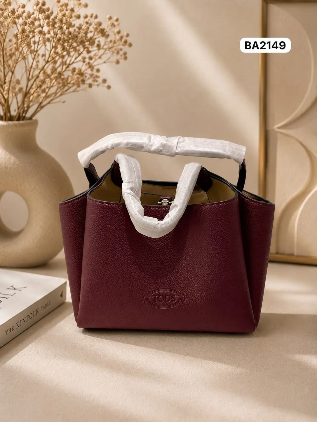 Soft Bucket Tote in Wine
