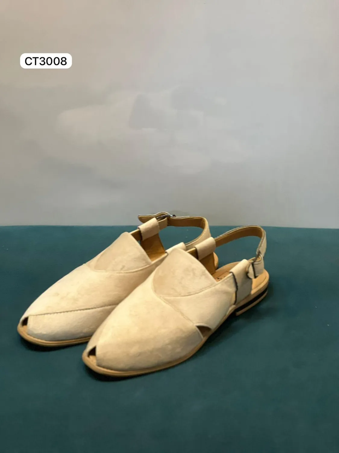 Suede Peshawari Sandal in Beige