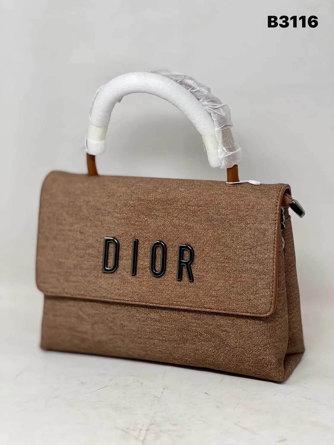 Logo Flap Bag in Camel