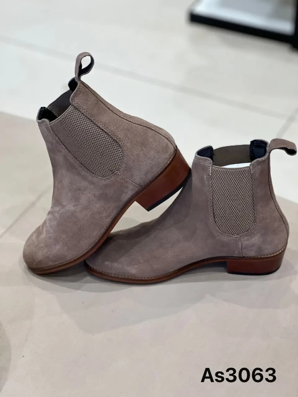 Suede Chelsea Boot in Taupe