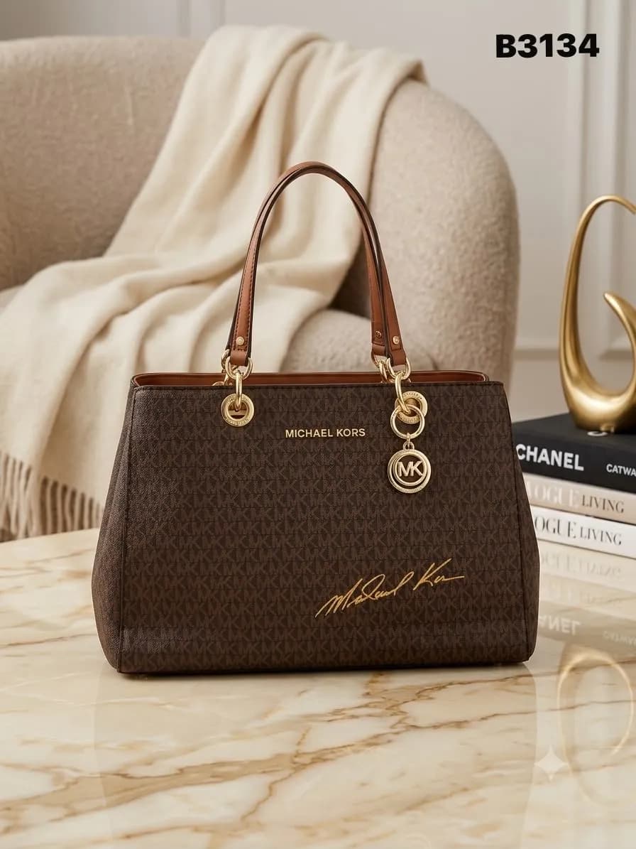 Monogram Satchel in Brown & Cognac