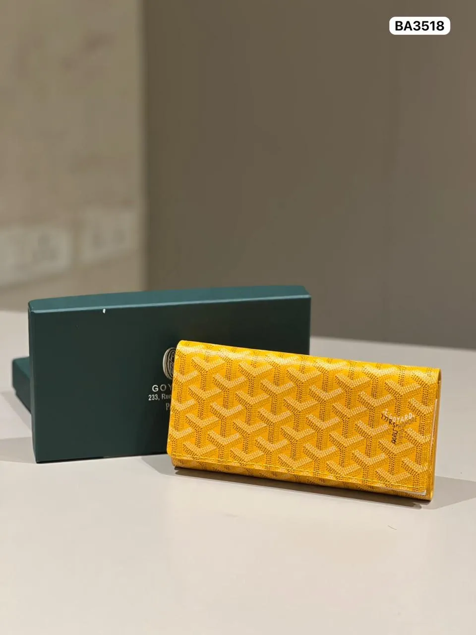 Chevron Print Wallet in Yellow