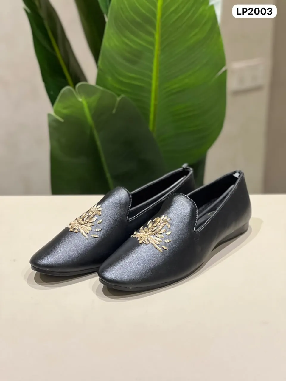 Embroidered Party Loafer in Black