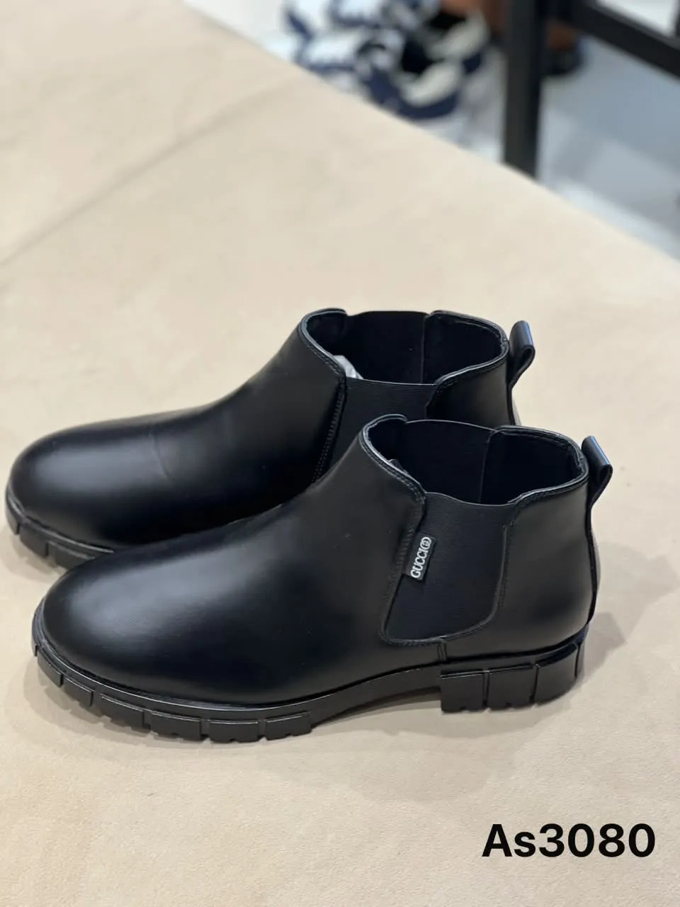 Lug-Sole Chelsea Boot in Black (AS3080), view 1