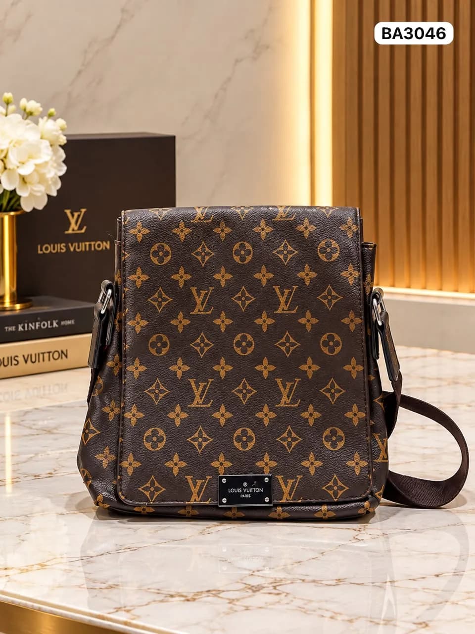 Monogram Messenger in Brown