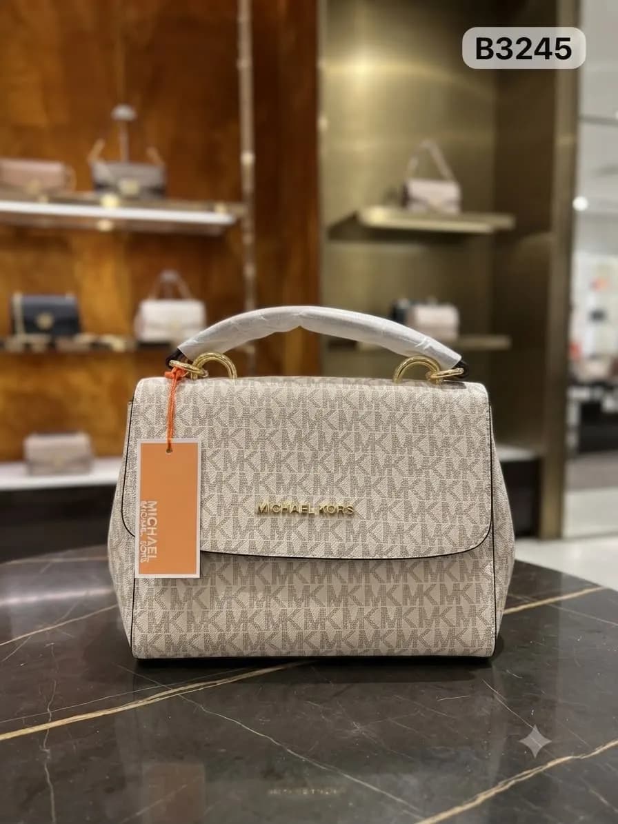Monogram Flap Bag in Cream