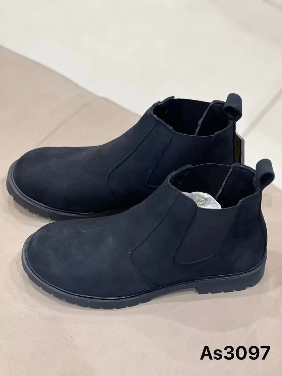 Suede Chelsea Boot in Black (AS3097)