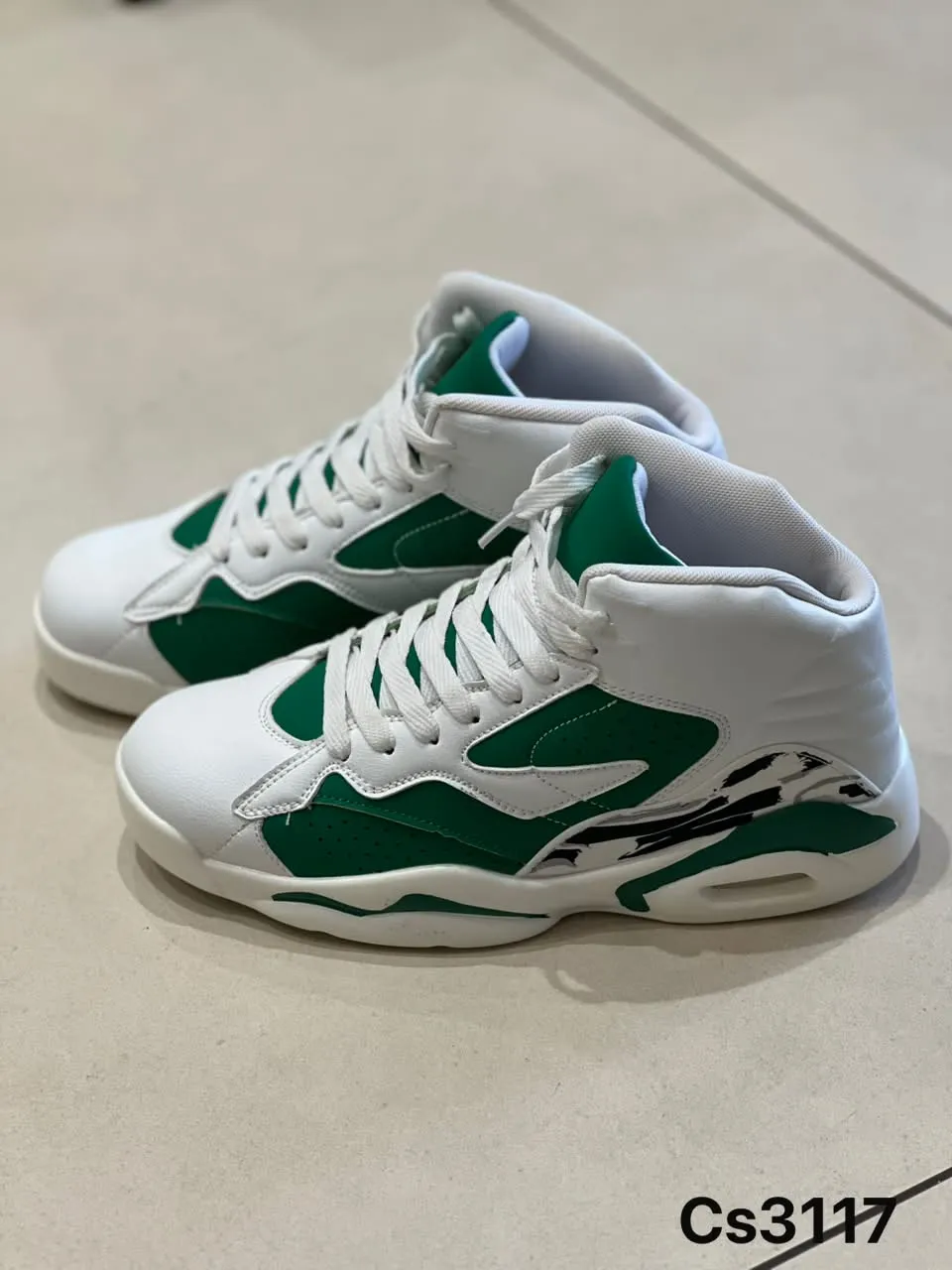 Basketball High in White & Green