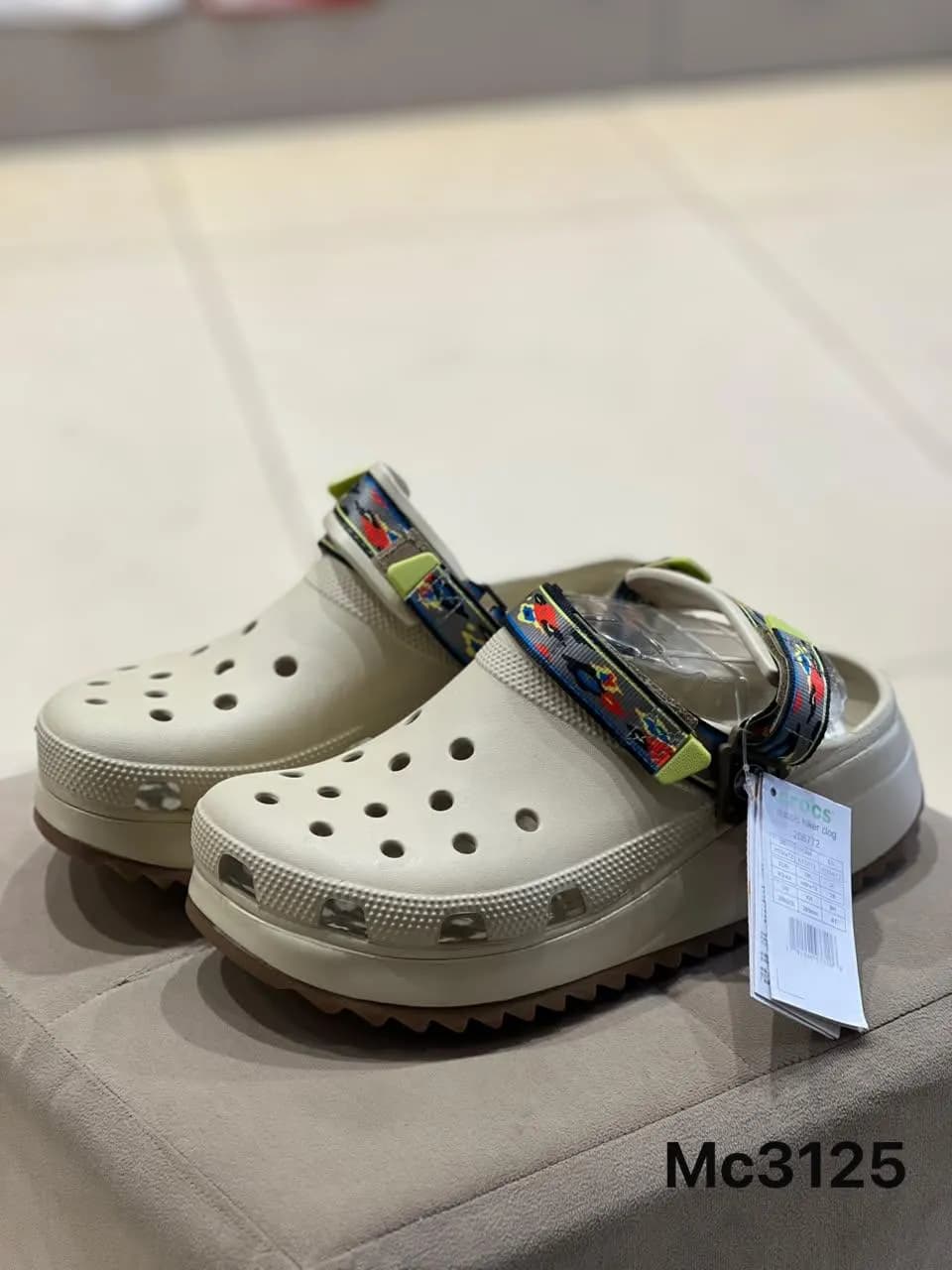 Platform Clog in Bone & Print