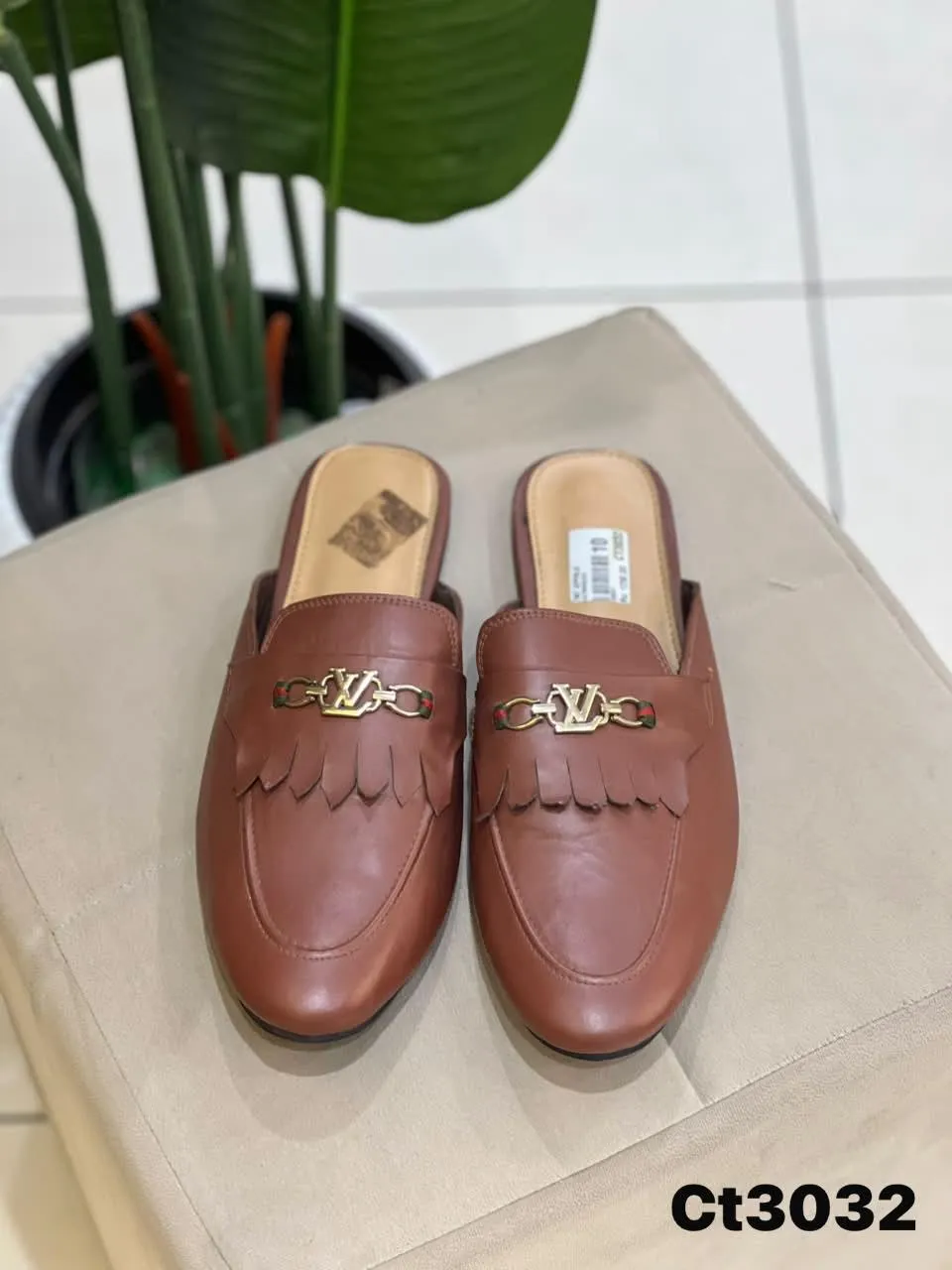 Fringe Bit Mule in Tan