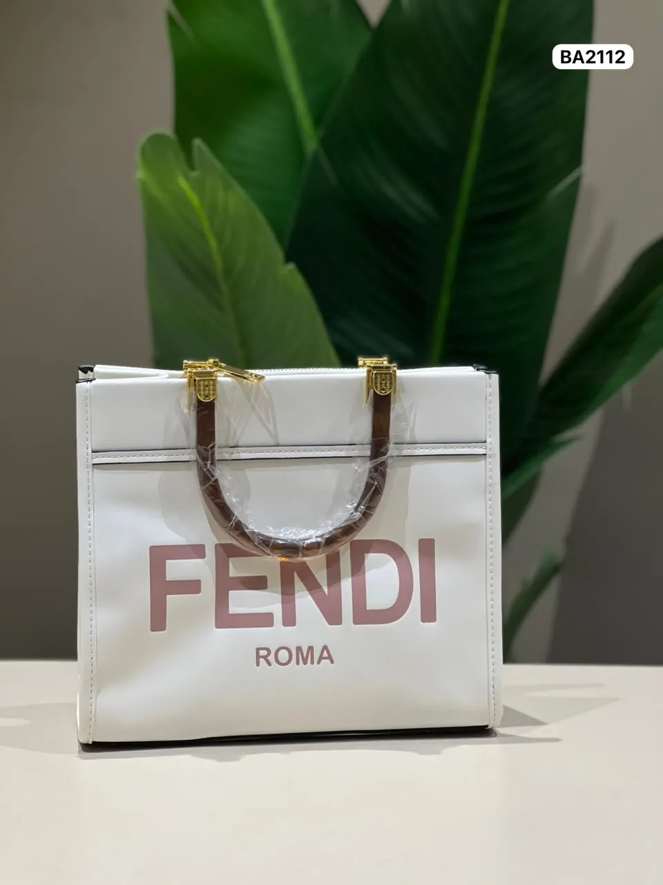 Logo Shopper Tote in White
