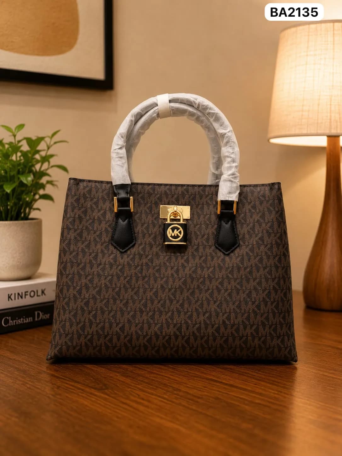 Padlock Tote in Brown