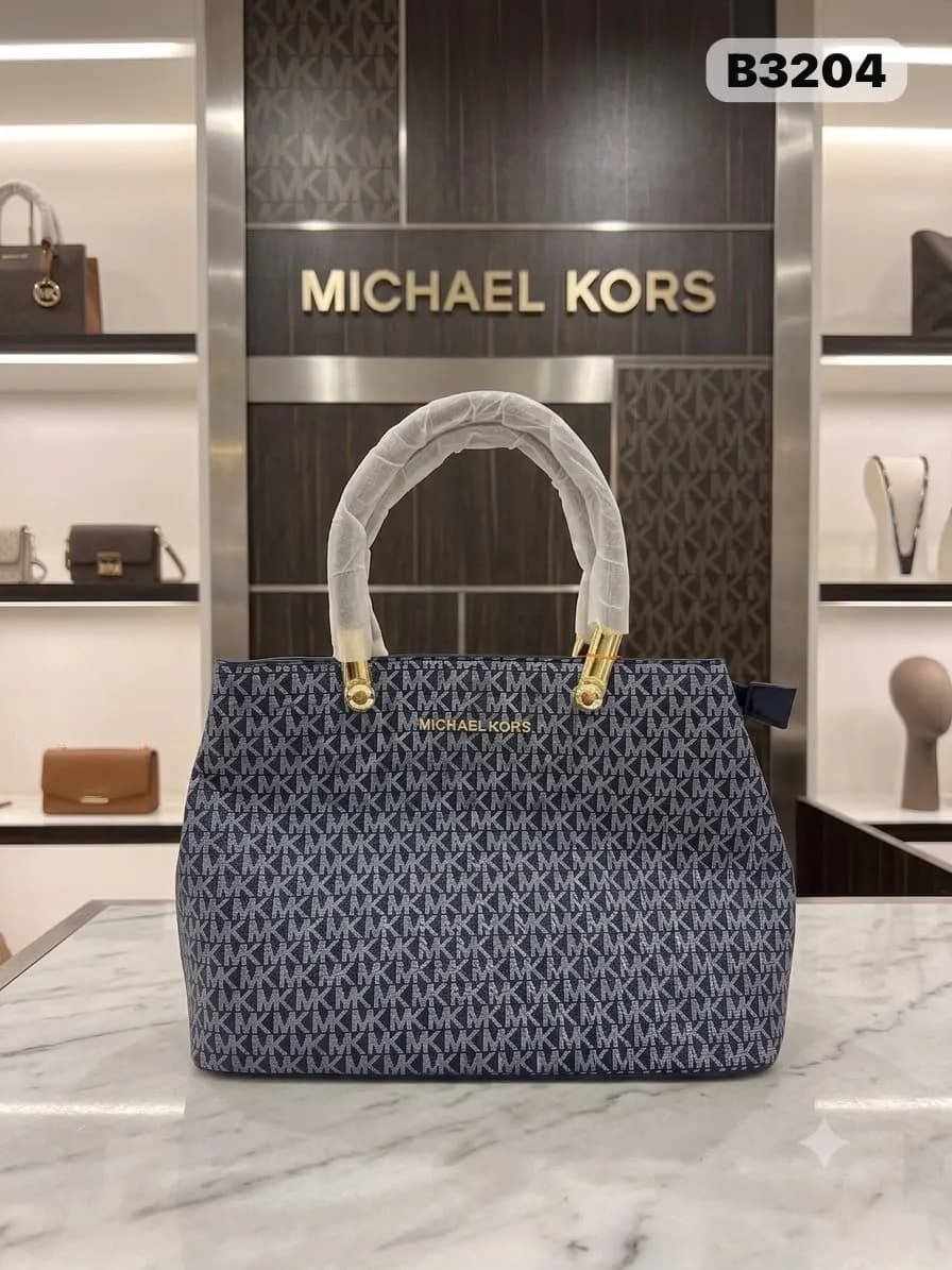 Monogram Tote in Navy