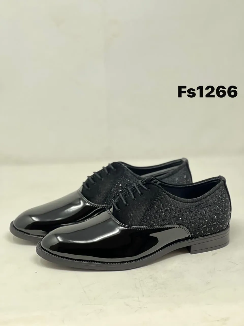 Patent Studded Oxford in Black (FS1266)