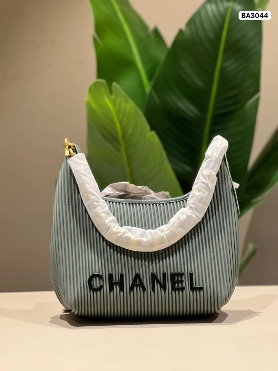 Pleated Hobo in Sage