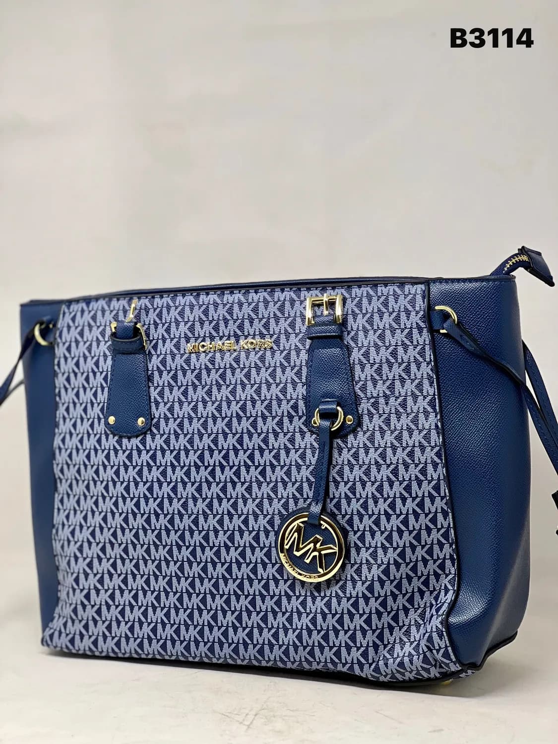 Monogram Drawstring Tote in Blue
