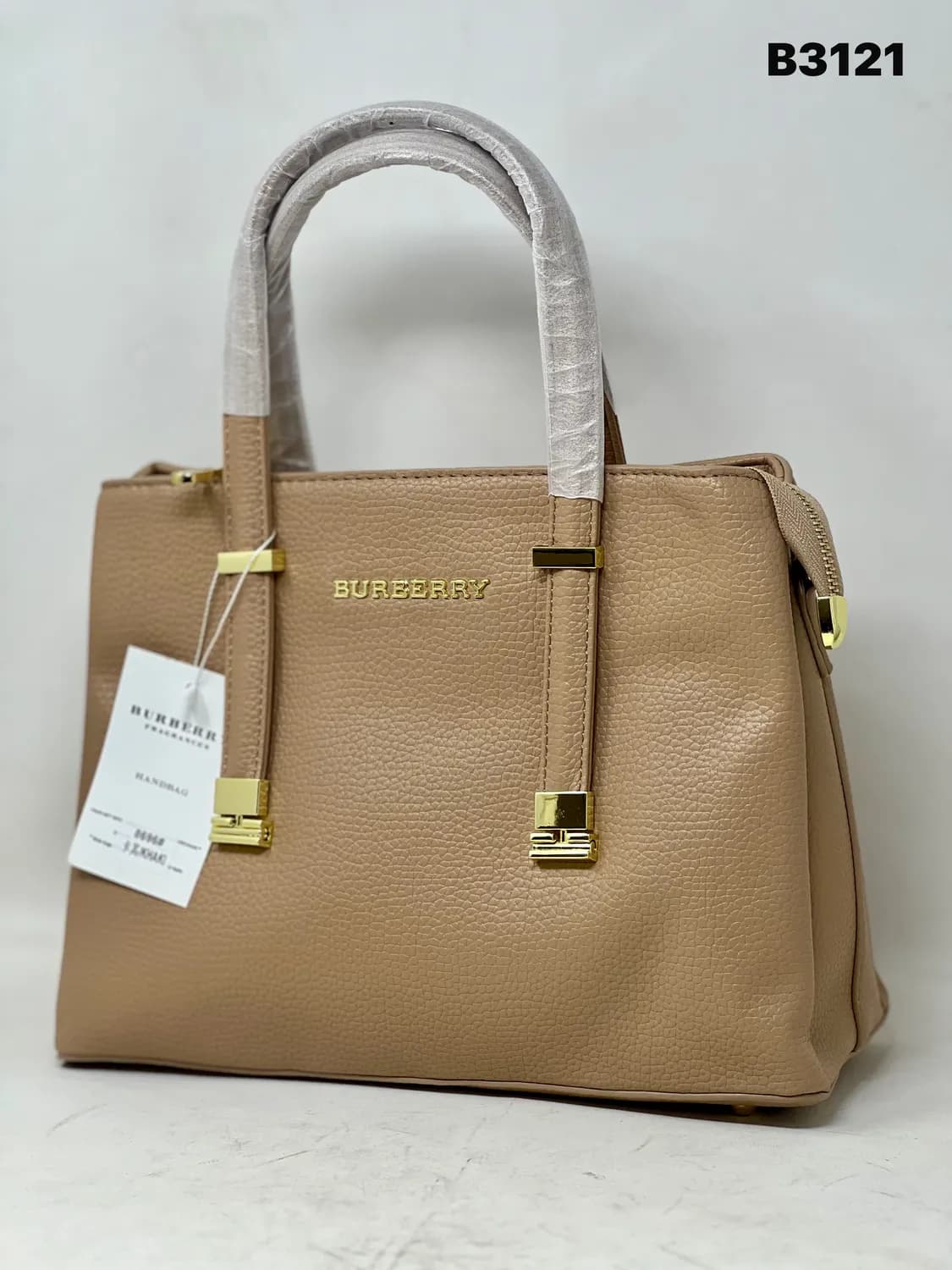 Structured Satchel in Beige