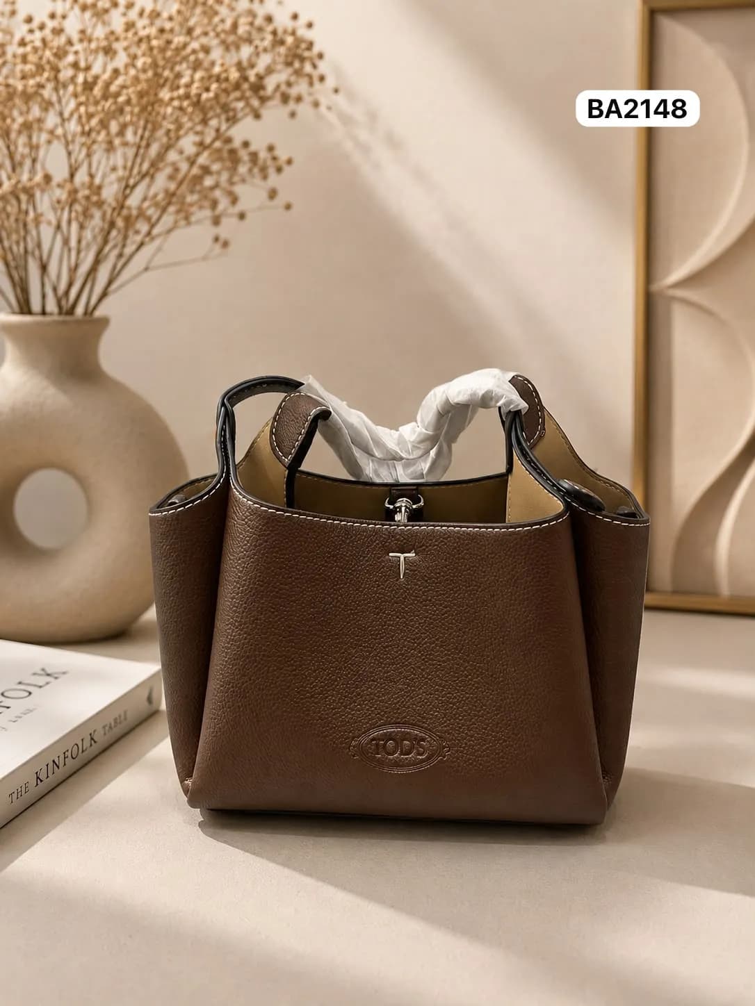 Soft Bucket Tote in Brown