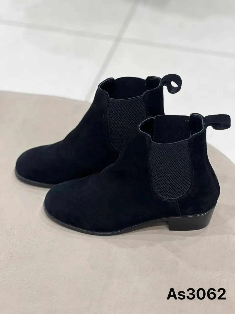 Suede Chelsea Boot in Black (AS3062)