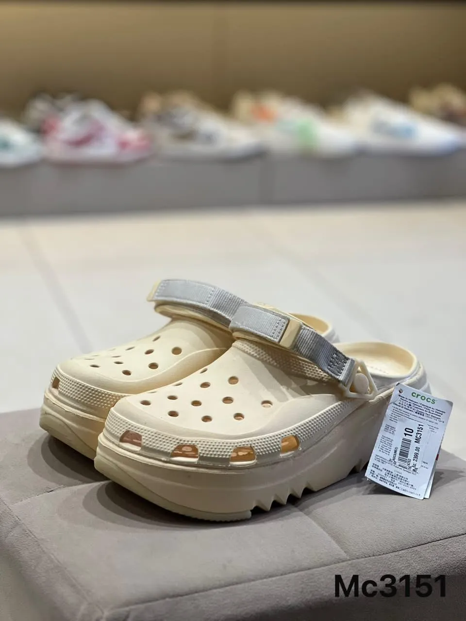 Platform Strap Clog in Cream