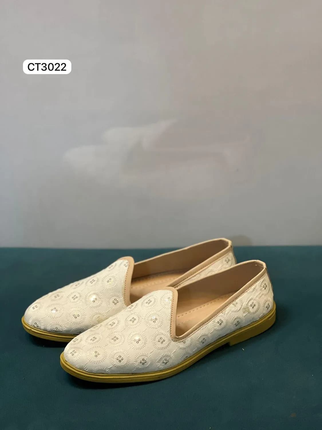 Embroidered Slip-On in Cream