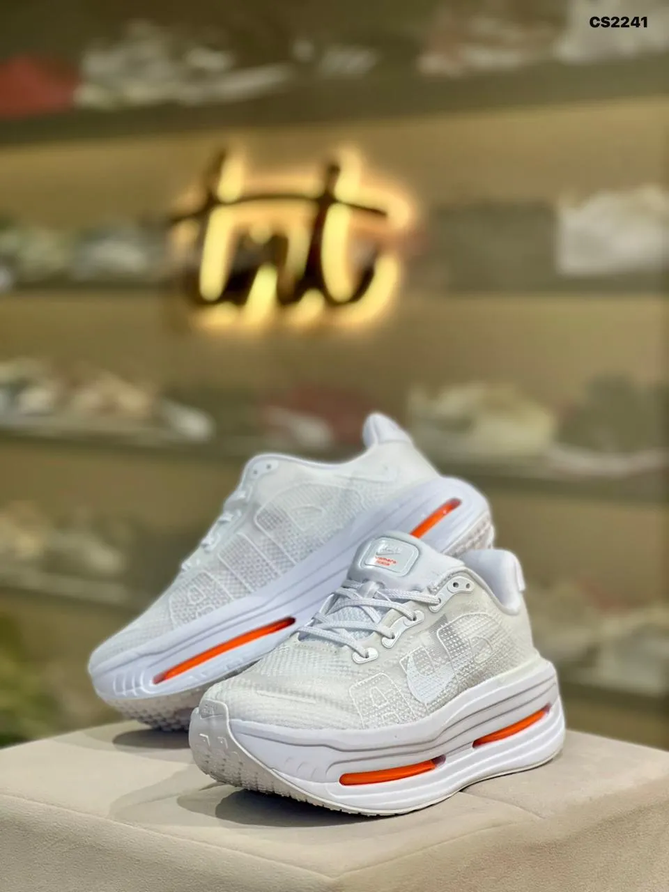 Tech Runner in White & Orange