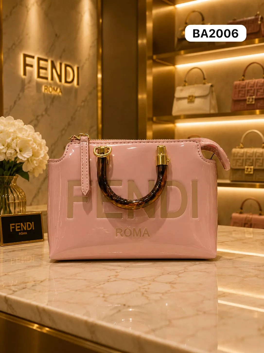 Logo Barrel Bag in Pink