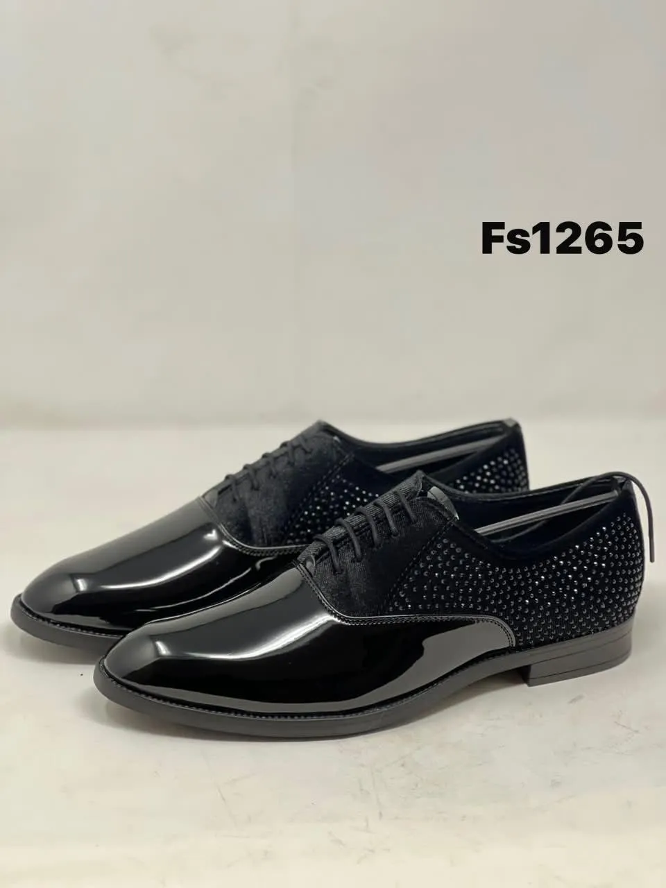 Patent Studded Oxford in Black (FS1265)