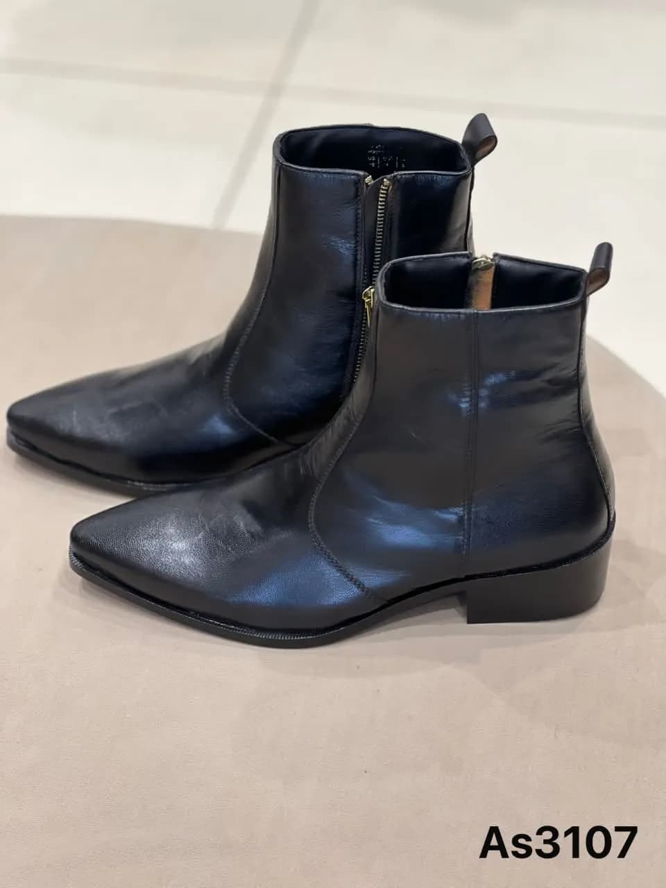 Zip Ankle Boot in Black (AS3107)