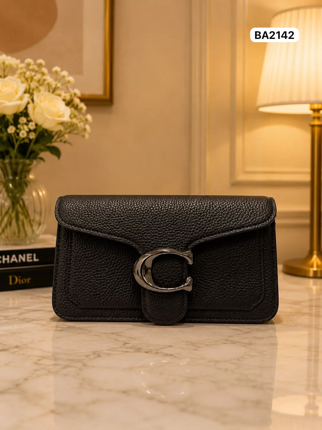 Buckle Flap Bag in Black