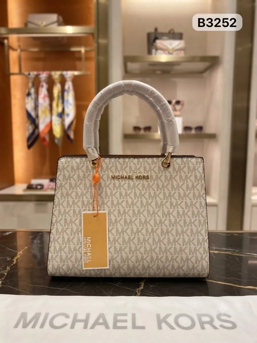 Monogram Satchel in Cream