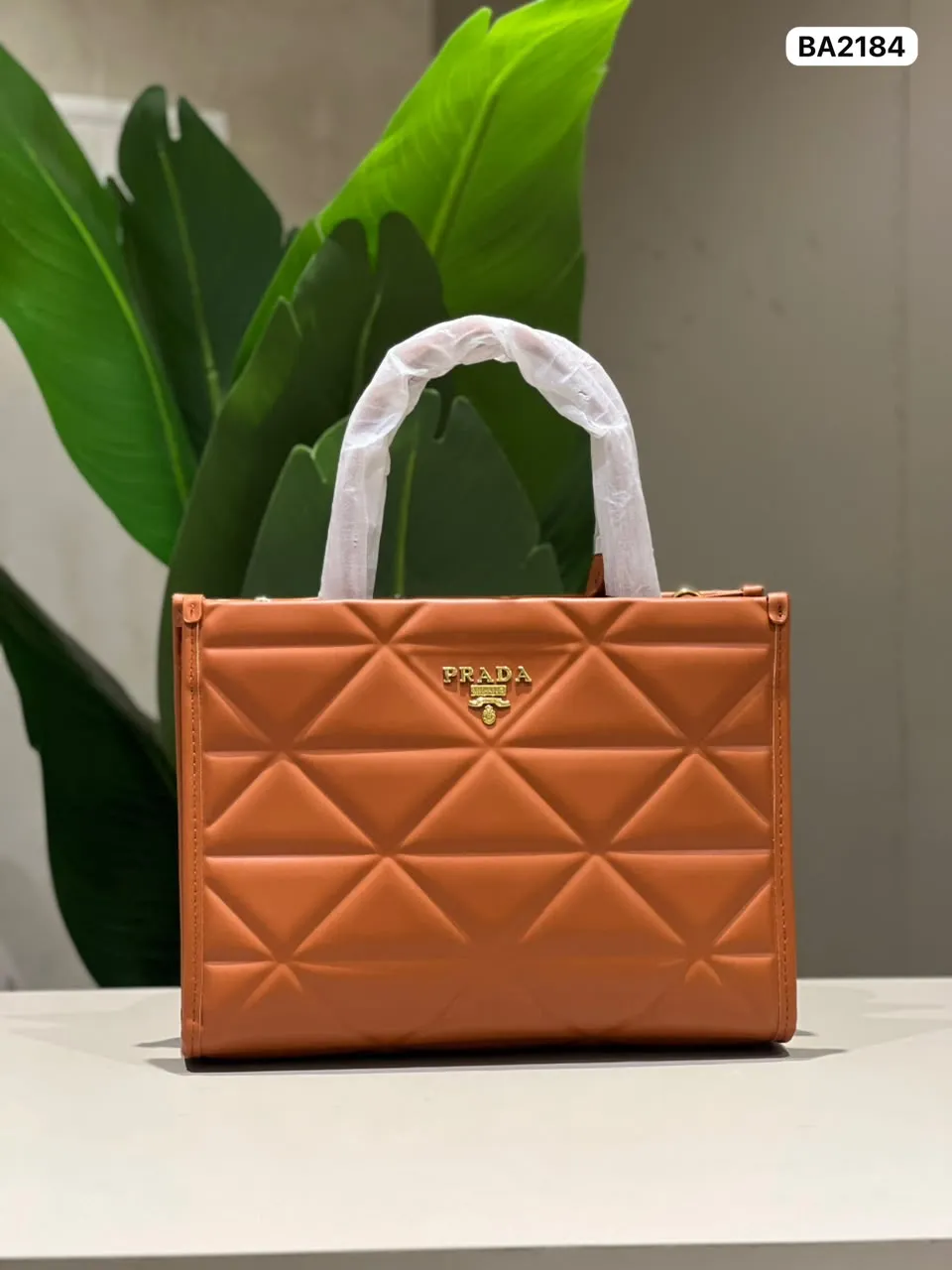Quilted Tote in Tangerine