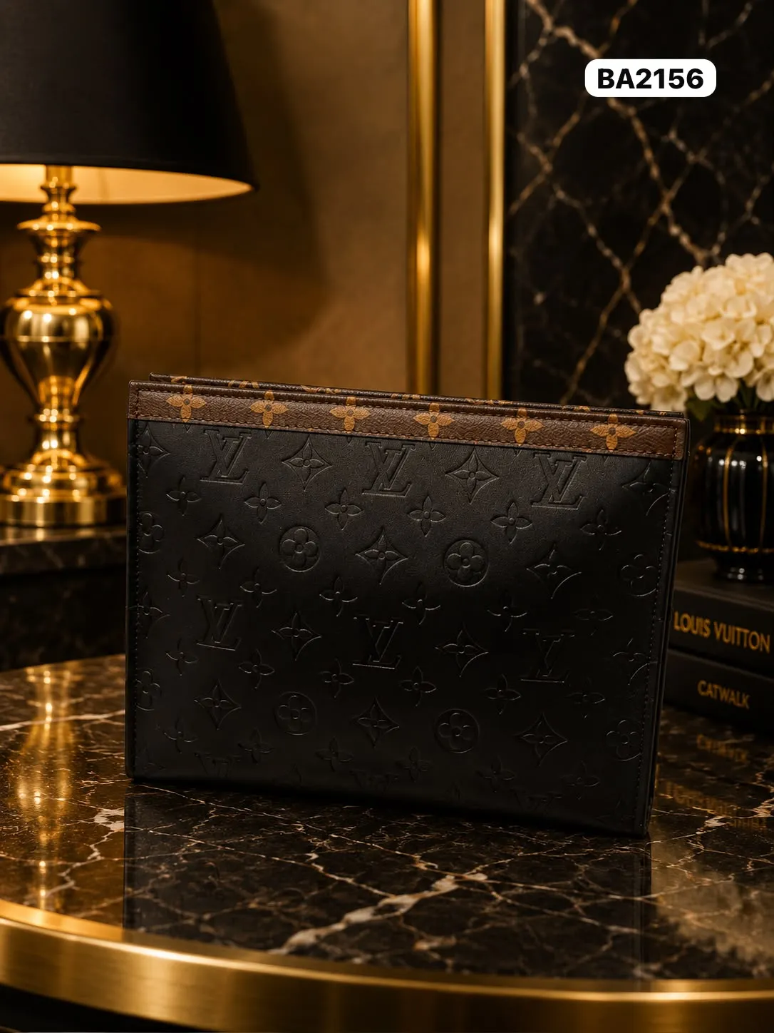 Embossed Pouch in Black (BA2156)
