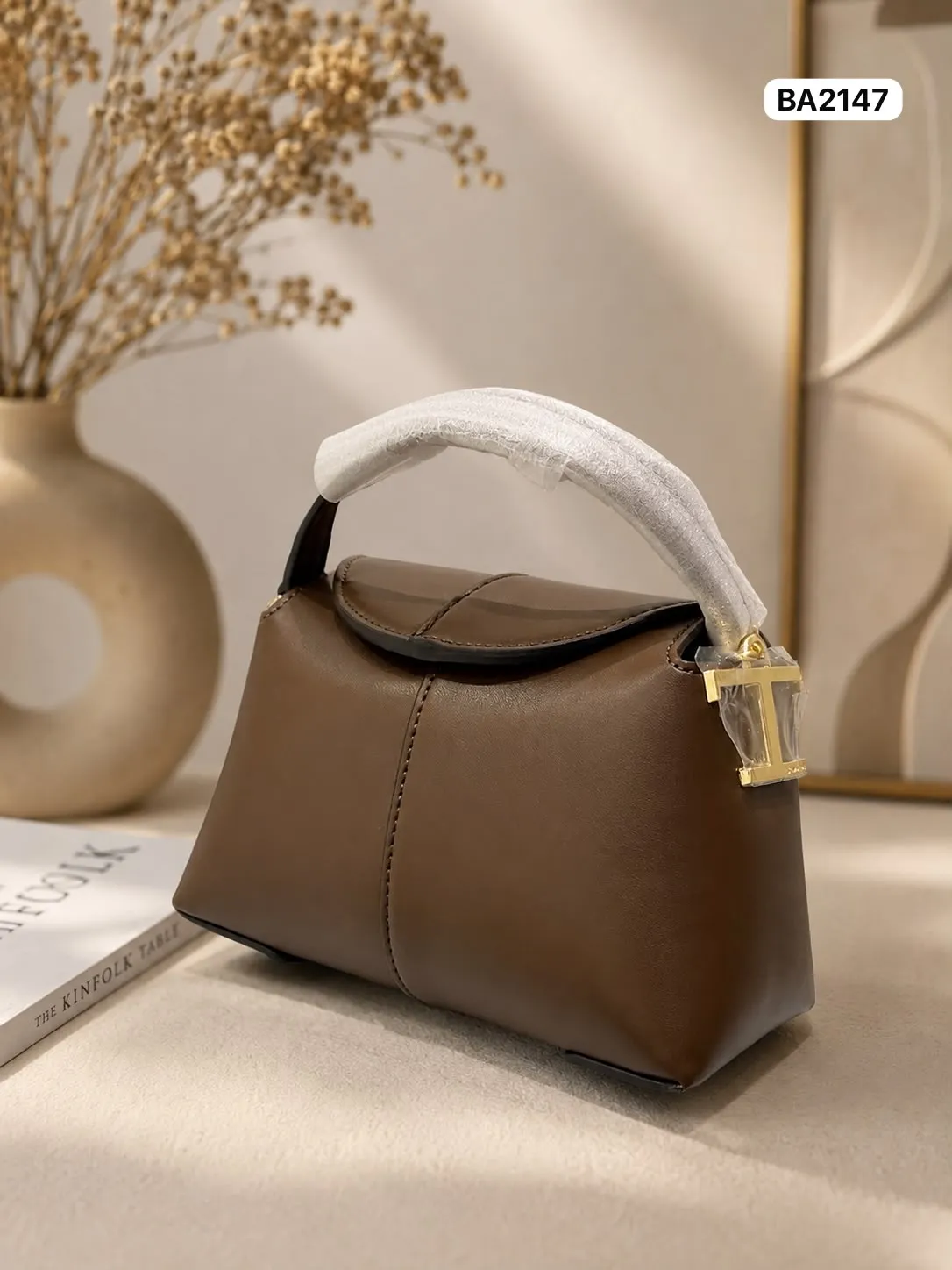 Top-Handle Bag in Taupe