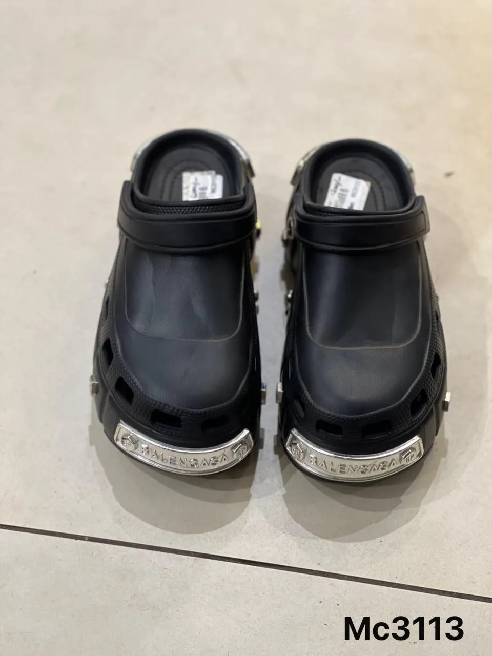 Platform Strap Clog in Black