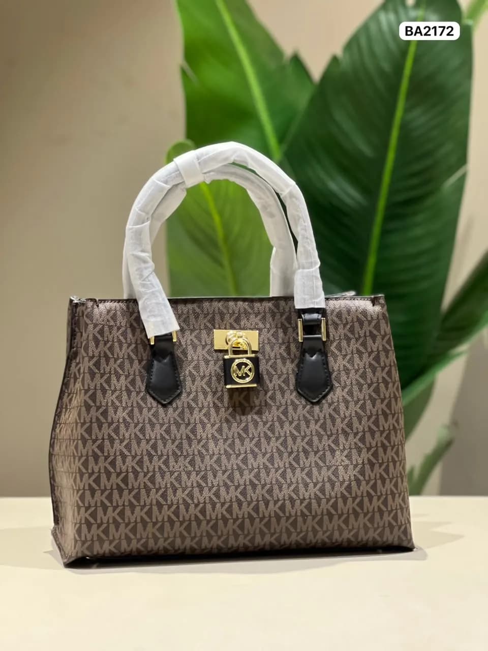 Padlock Satchel in Brown Monogram