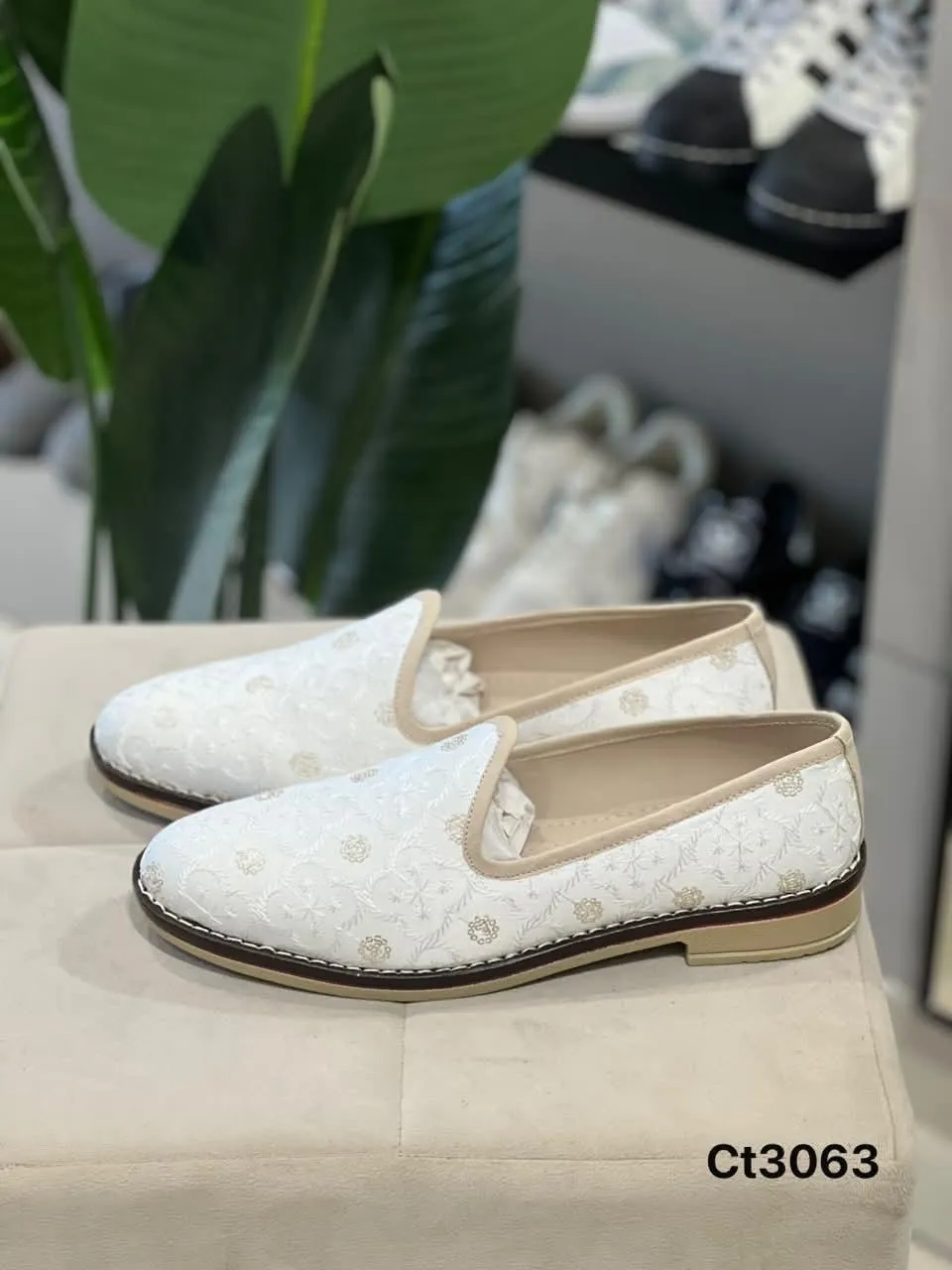 Embroidered Slip-On in White (CT3063)