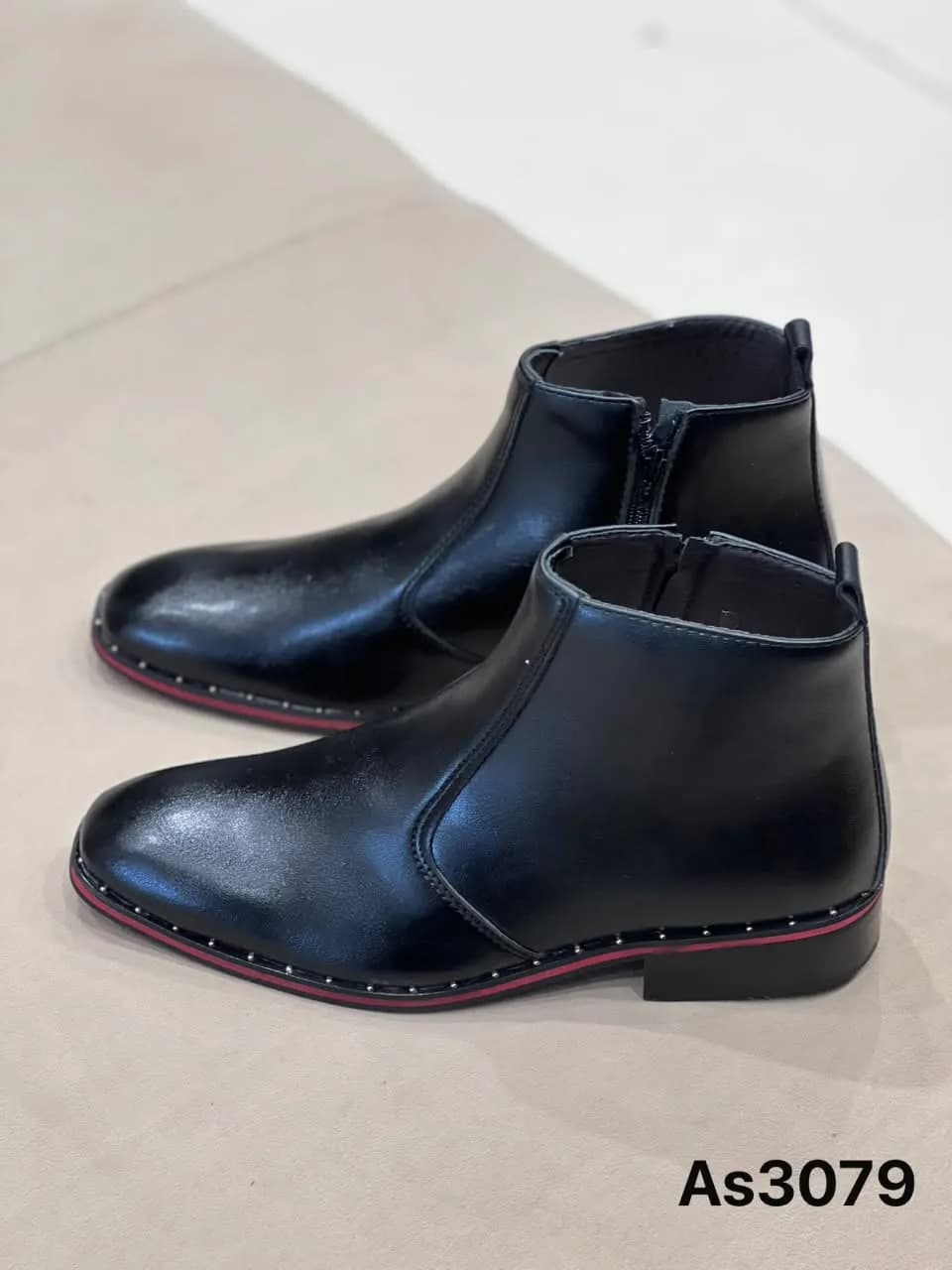Zip Ankle Boot in Black (AS3079)